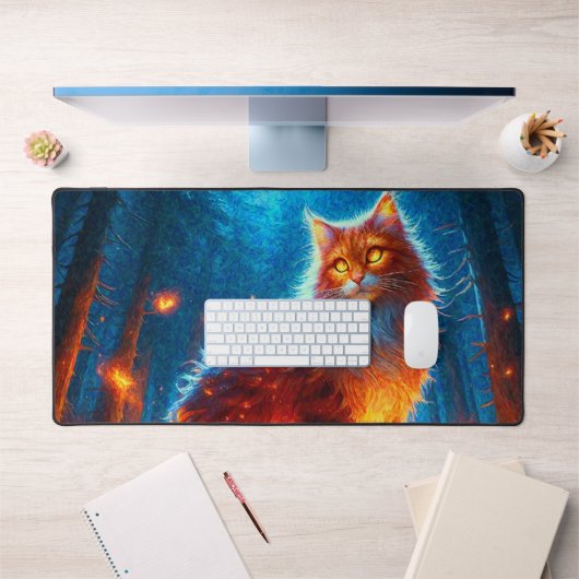 Verzauberte Feuerfeline Schreibtischunterlage (Büro 1)