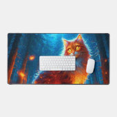 Verzauberte Feuerfeline Schreibtischunterlage (Tastatur & Maus)