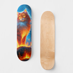 Verzauberte Feuerfeline Skateboard