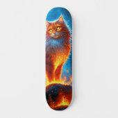 Verzauberte Feuerfeline Skateboard (Vorderseite)