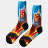 Verzauberte Feuerfeline Socken (Linkes Detail)