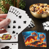 Verzauberte Feuerfeline Spielkarten (In Situ)