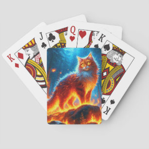 Verzauberte Feuerfeline Spielkarten