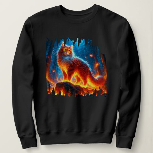 Verzauberte Feuerfeline Sweatshirt (Design vorne)