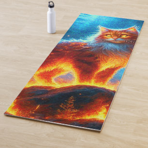 Verzauberte Feuerfeline Yogamatte
