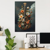 Verzauberte Florale Cello-Fantasie Poster (Heimbüro)