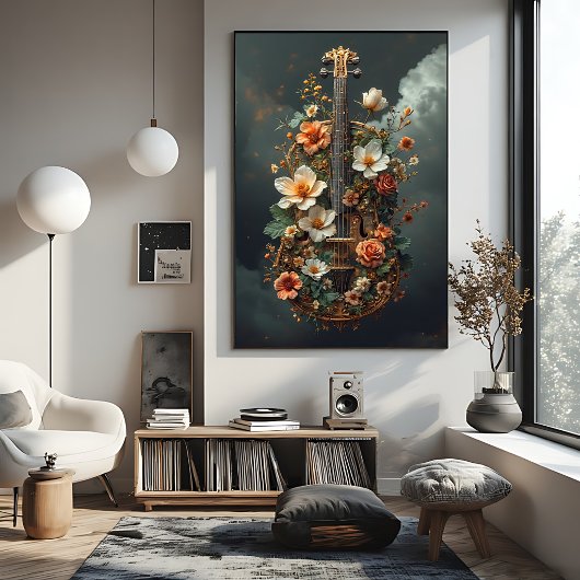 Verzauberte Florale Cello-Fantasie Poster