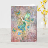 Verzauberte Garten-Fee-Karte Karte (Gelbe Blume)