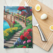 Verzauberte Gartenlandschaft Geschirrtuch (Viertel Falte)