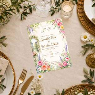 Verzauberte Gartentor-Romanze Hochzeit  Einladung