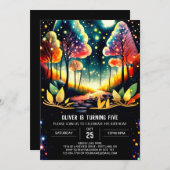 Verzauberte Glühwürmchen glühen zum Geburtstag der Einladung (Vorne/Hinten)