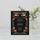 Verzauberte Gothic-Raben-Rosen-Hochzeits-Detailkar Folien Feiertagspostkarte (Stehend vorne)