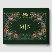 Verzauberte Gothic Raven Dahlia Snapdragon Wedding Gästebuch (Rückseite)