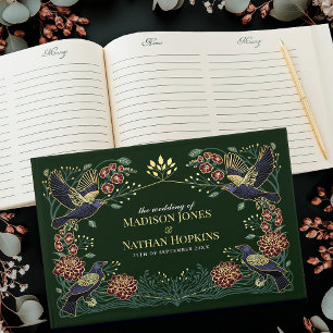 Verzauberte Gothic Raven Dahlia Snapdragon Wedding Gästebuch