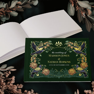 Verzauberte Gothic Raven Dahlia Snapdragon Wedding Gästebuch
