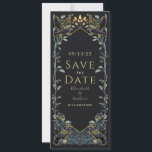 Verzauberte Gothic Raven Wedding Save the Date Einladung<br><div class="desc">Elegantes und gotisches Hochzeitsdesign mit Raben und Blattwerk. Matching Items in unserem Shop für ein komplettes Party Thema. Für weitere Fragen kontaktieren Sie uns bitte unter ThePaperieGarden@gmail.com.</div>