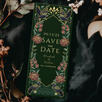 Verzauberte Gothic Raven Wedding Save the Date