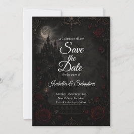 Verzauberte gothische Mondlicht-Romanze-Hochzeit Save The Date