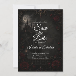 Verzauberte gothische Mondlicht-Romanze-Hochzeit Save The Date