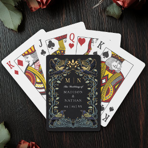 Verzauberte gotische Raven-Gastgeschenk Hochzeit Spielkarten
