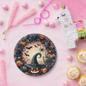 Verzauberte Halloween-Nachtpapiere-Teller Pappteller (Party)