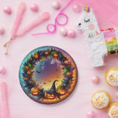 Verzauberte Halloween-Nachtpapiere-Teller Pappteller (Party)