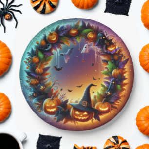 Verzauberte Halloween-Nachtpapiere-Teller Pappteller