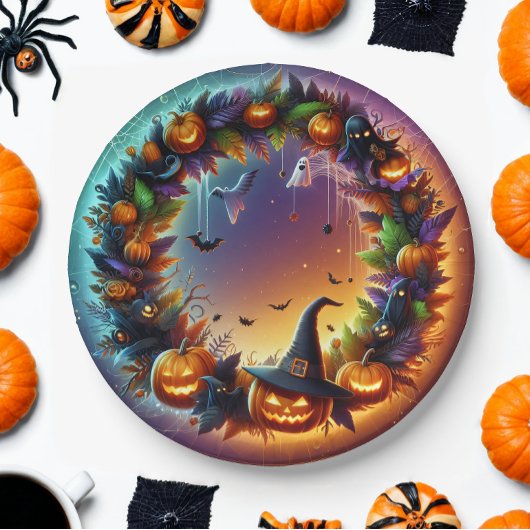 Verzauberte Halloween-Nachtpapiere-Teller Pappteller