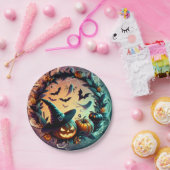 Verzauberte Halloween-Nachtpapiere-Teller Pappteller (Party)