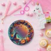 Verzauberte Halloween-Nachtpapiere-Teller Pappteller (Party)