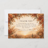 Verzauberte Herbstbogenhochzeit Dankeskarte (Vorderseite)