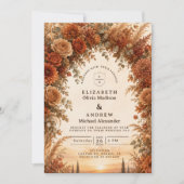 Verzauberte Herbstbogenhochzeit Einladung (Vorderseite)