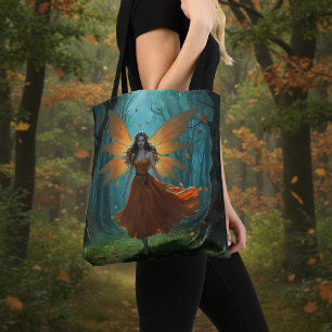 Verzauberte Herbstfee-Erntedank-Fantasie-Kunst Tasche