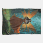 Verzauberte Herbstfee Erntedankfest Fantasy Kunst Geschirrtuch (Horizontal)