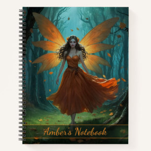 Verzauberte Herbstfee Thanksgiving Fantasy-Kunst Notizblock