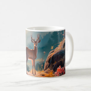 Verzauberte Herbsthirschwald-Szene Gestaltung Kaffeetasse