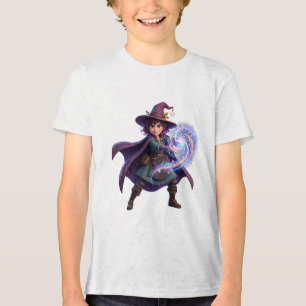 Verzauberte Hexe beim Zaubern Halloween Fantasy Tri-Blend Shirt