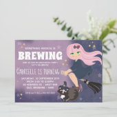 Verzauberte Hexenmeister-Party Einladung (Stehend Vorderseite)