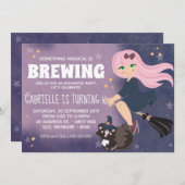 Verzauberte Hexenmeister-Party Einladung (Vorne/Hinten)