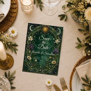 Verzauberte himmlische Art Nouveau-Hochzeit Save The Date