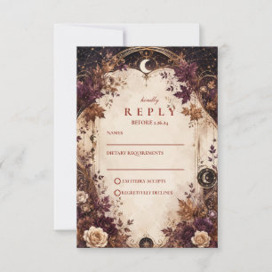 Verzauberte himmlische Herbsthochzeit RSVP Karte