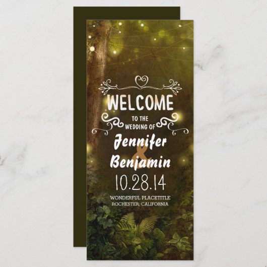 verzauberte Hochzeitsprogramme für Waldschnüre Programm (Vorne/Hinten)