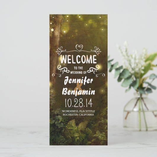 verzauberte Hochzeitsprogramme für Waldschnüre Programm (Stehend Vorderseite)