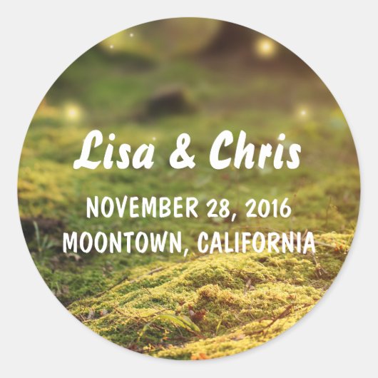 verzauberte Hochzeitsticker Runder Aufkleber (Vorderseite)