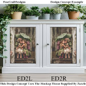 Verzauberte Hydrangea-Fairies im Regen ED2R-Decoup Seidenpapier