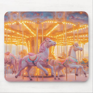 Verzauberte Karussell: Whimsische Märchenszene Mousepad
