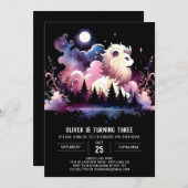 Verzauberte Kinder Löwe Geburtstag Einladung (Vorne/Hinten)