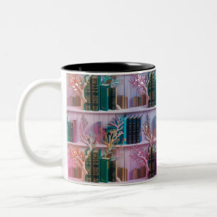 Verzauberte Korallenbibliothek Zweifarbiges Tasse