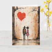 Verzauberte Liebe Spaziergang Valentinstag Karte (Gelbe Blume)