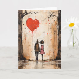 Verzauberte Liebe Spaziergang Valentinstag Karte